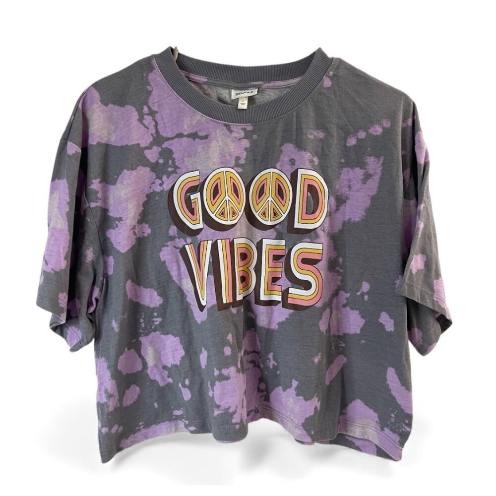 Self Esteem Women's Good Vibes Tie-Dye Graphic Tee, Size L - Picture 2 of 11